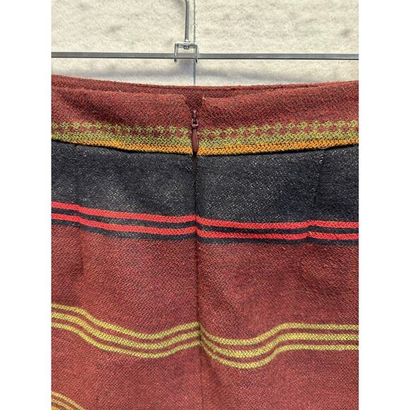 Faux Wrap Mini Skirt Size 4 Wool Blend Southwestern Aztec Ann Taylor Loft - Picture 7 of 9